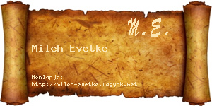 Mileh Evetke névjegykártya